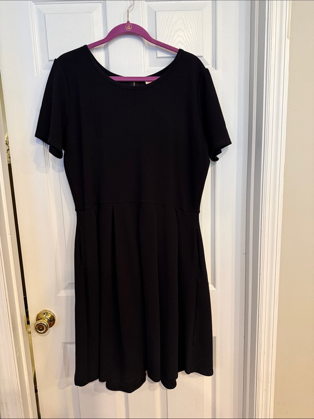 Lularoe Amelia Dress - Solid Black, size 3x